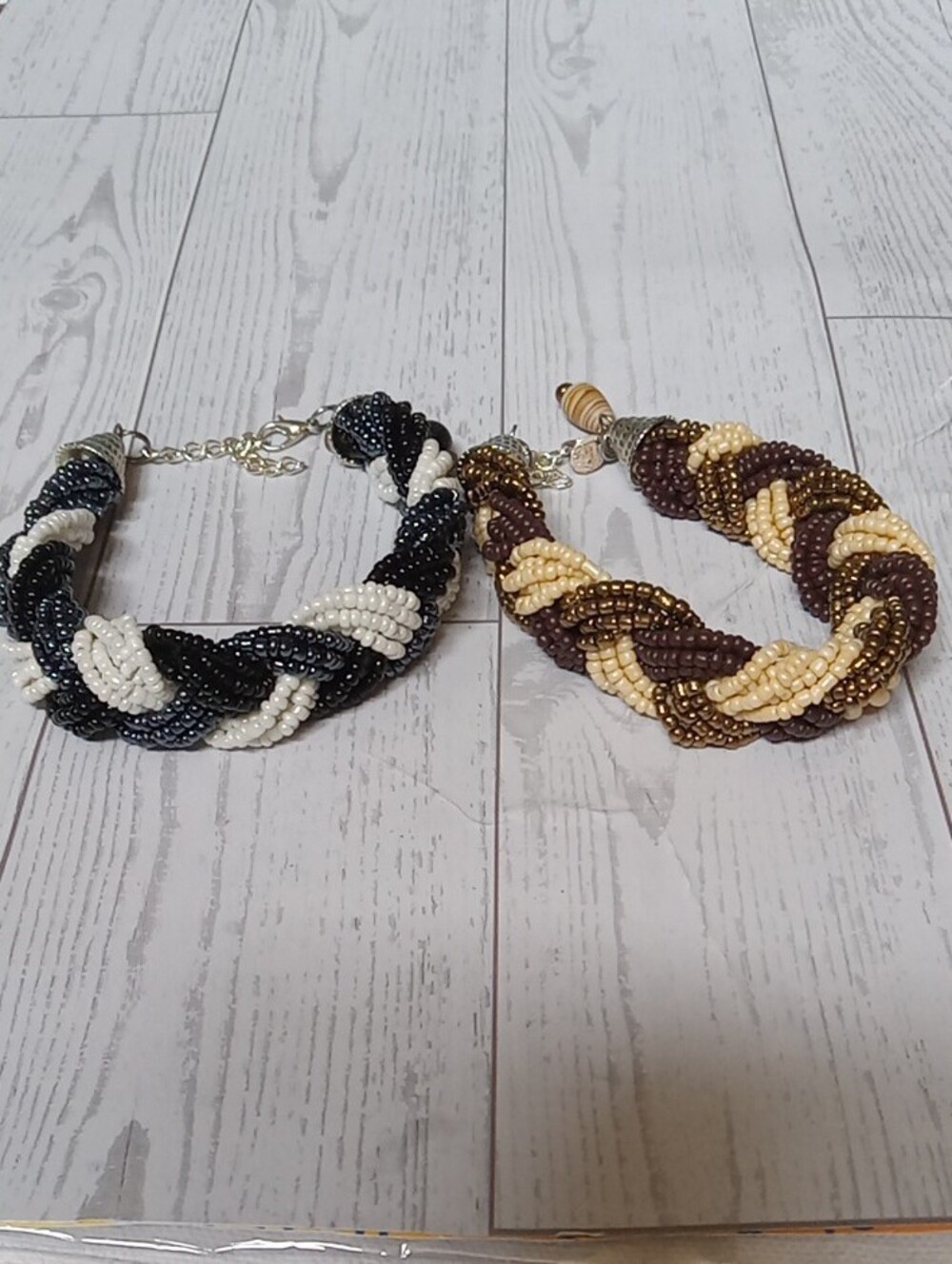 Vintage Handmade Beaded Braided Twist Bracelets 2